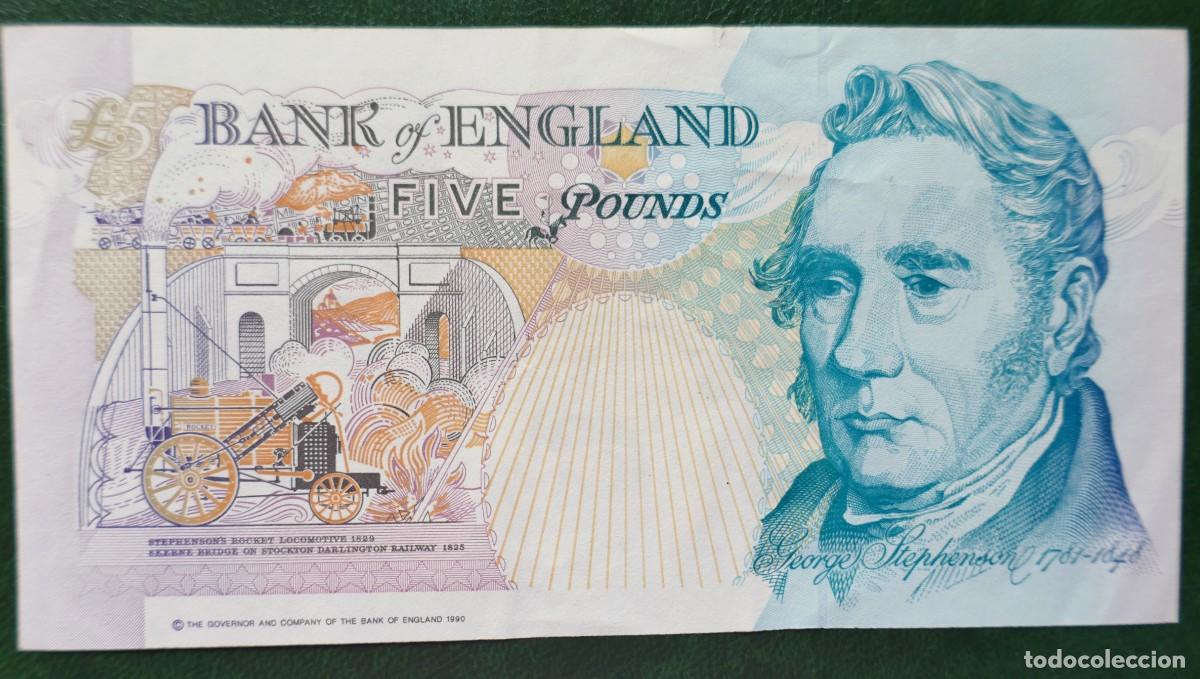 Billetes extranjeros: Inglaterra. Billete de 5 libras 1990-91 pick 382a Muy buena conservaci&oacute;n