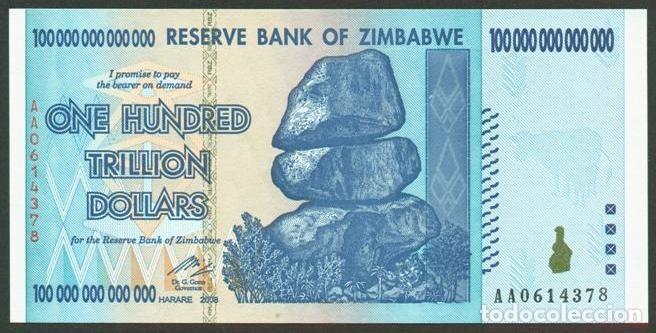 Billetes extranjeros: ZIMBABWE. 100 trillion dollars 2008. Pick 91. S/C.