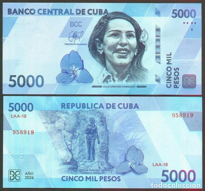 Billetes extranjeros: CUBA. 5000 pesos 2026. S/C.