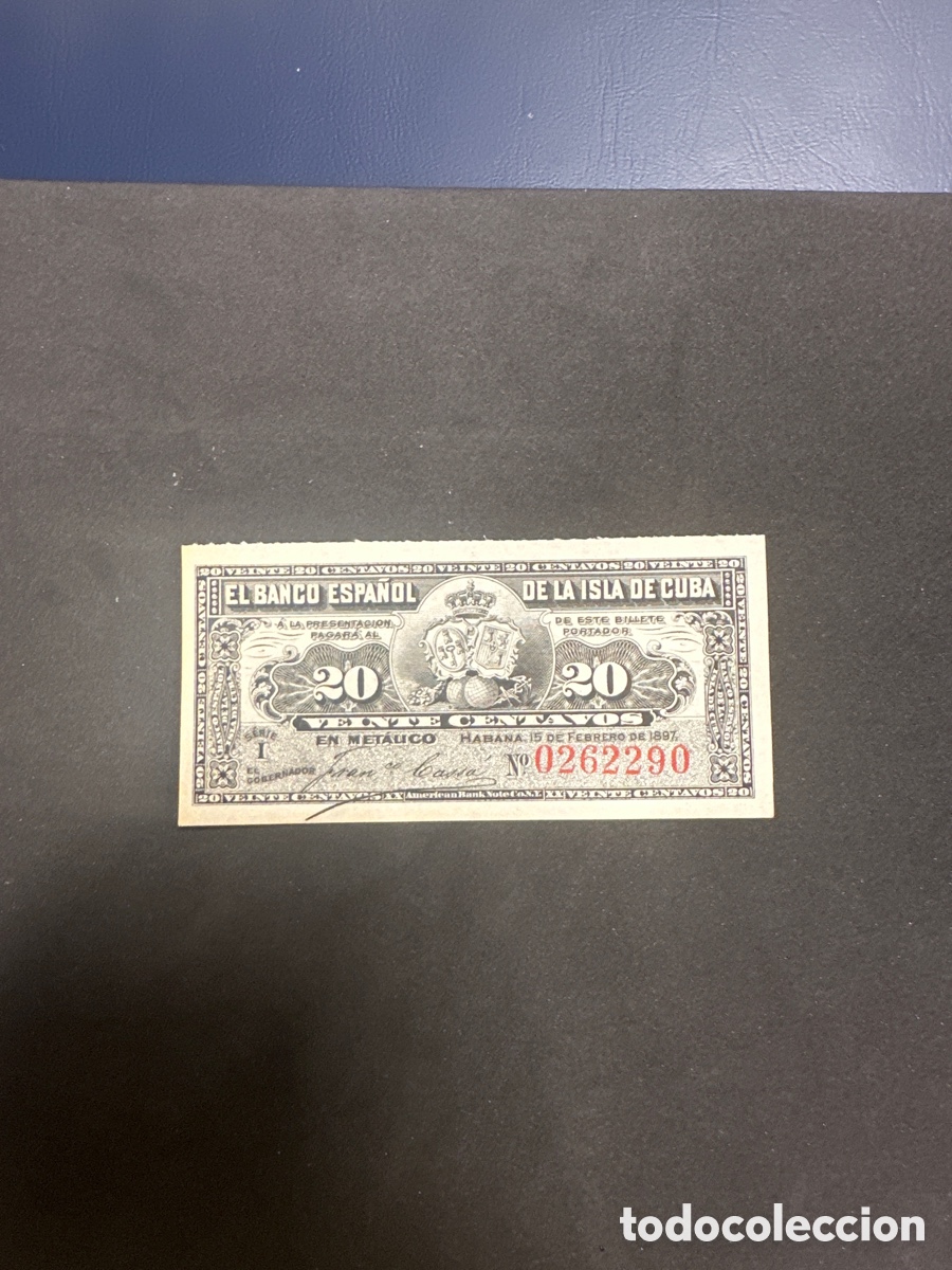 Billetes extranjeros: Billete de la isla de Cuba de 20 centavos a&ntilde;o 1897 sin circular