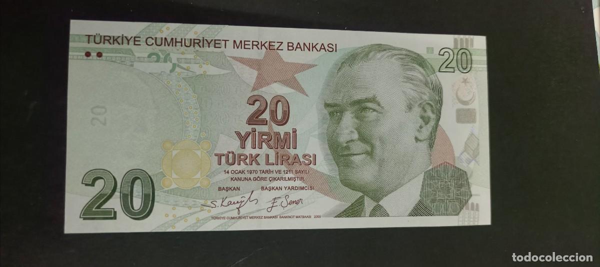 Billetes extranjeros: TURQUIA(TURKIA) 20 LIRAS 2009 S/C P=224