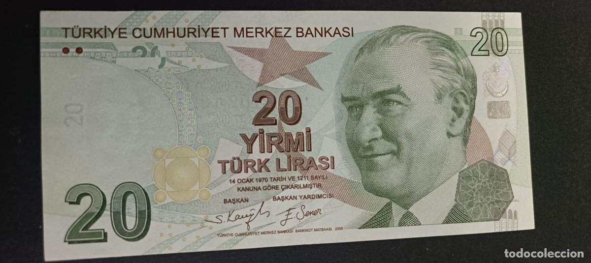 Billetes extranjeros: TURQUIA(TURKIA) 20 LIRAS 2009 S/C P=224