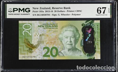 Billetes extranjeros: NUEVA ZELANDA * BILLETE 20 DOLLARS 2015-16 * PMG-67 EPQ (IC-1539)