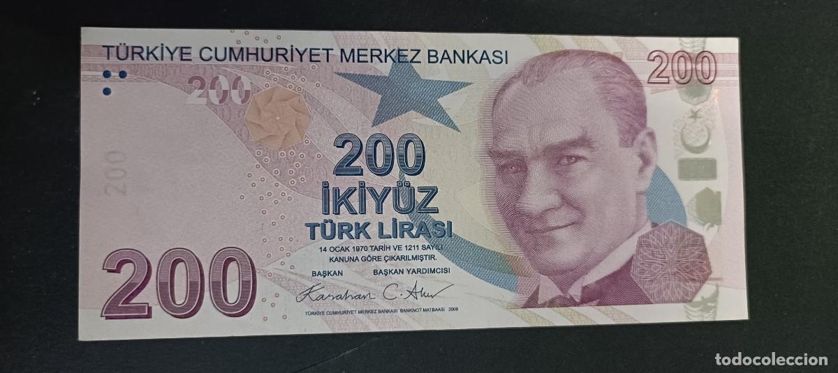 Billetes extranjeros: TURQUIA(TURKIA) 200 LIRAS 2009 S/C P=227