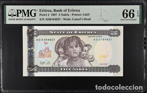 Billetes extranjeros: ERITREA * BILLETE 1 NAKFA 1997 * PMG-66 EPQ (IC-1545)