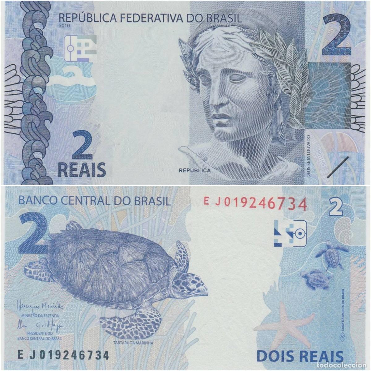 Billetes extranjeros: BRASIL 2 Reales 2010 (2017) n/s EJ019246734 Sin Circular (el de la foto)