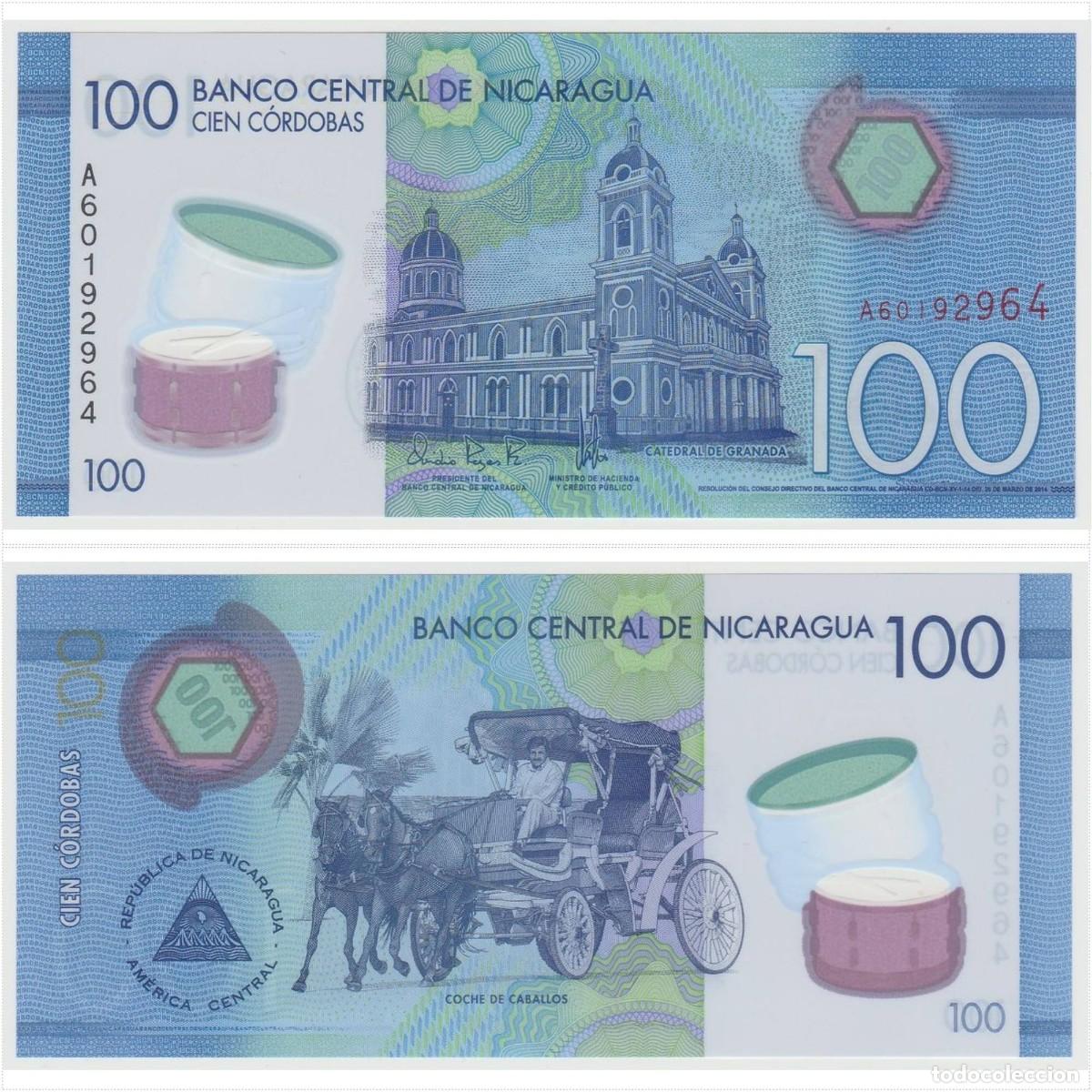 Billetes extranjeros: NICARAGUA 100 C&oacute;rdobas 2014 n/s A60192964 Pol&iacute;mero Sin Circular (el de la foto)