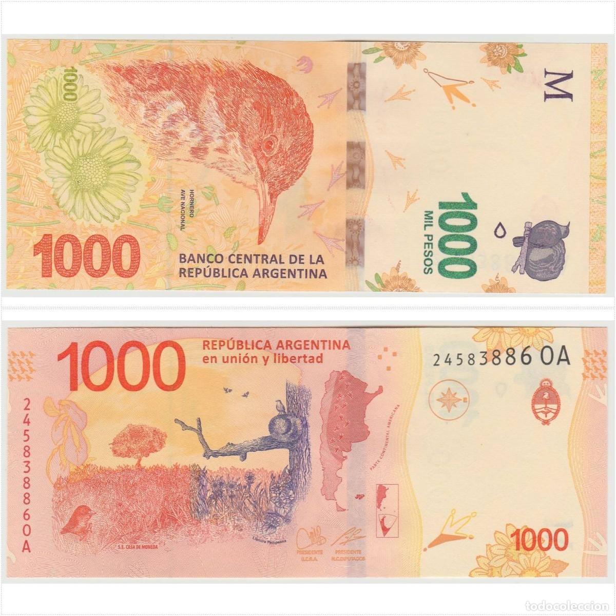 Billetes extranjeros: ARGENTINA 1000 Pesos 2023 Pesce-Massa n/s 24583886OA Sin Circular (el de la foto)