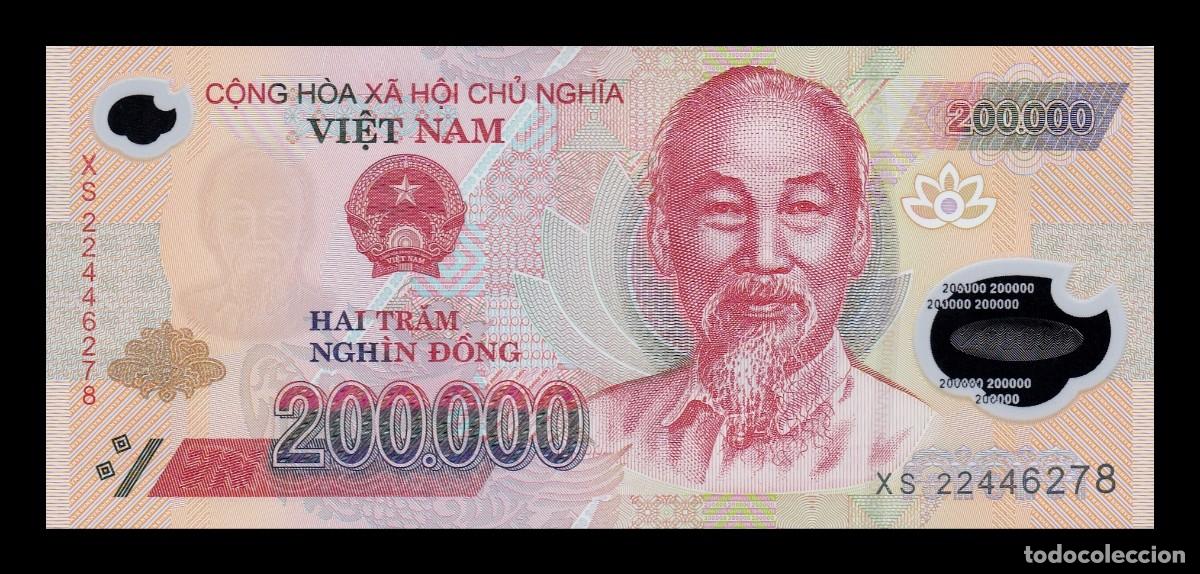 Billetes extranjeros: Vietnam 200000 Dong Ho Chi Minh 2022 Pick 123m Pol&iacute;mero Sc Unc