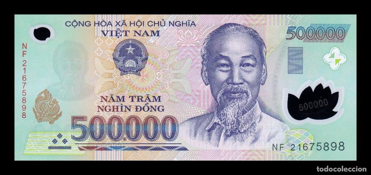Billetes extranjeros: Vietnam 500000 Dong Ho Chi Minh 2021 Pick 124q Pol&iacute;mero Sc Unc