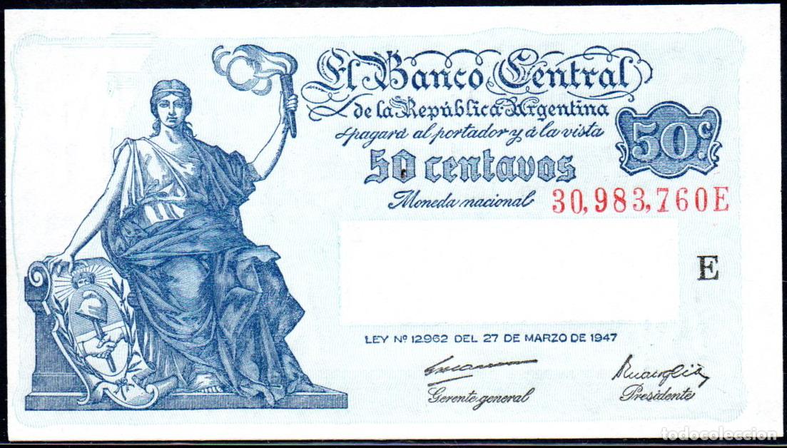 Billetes extranjeros: ARGENTINA - 50 CENTAVOS 1947 - S/C PICK. 250