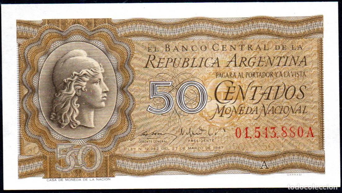 Billetes extranjeros: ARGENTINA - 50 CENTAVOS 1947 - S/C PICK. 259