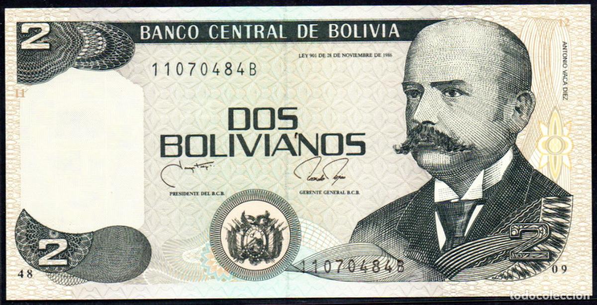 Billetes extranjeros: BOLIVIA-2 BOLIVIANOS 1986 - PICK. 202 S/C