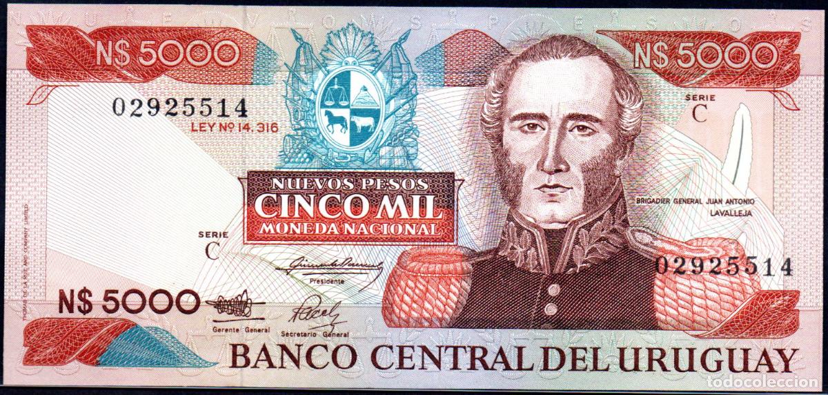 Billetes extranjeros: URUGUAY - 5000 PESOS 1983 - PICK. 65 S/C