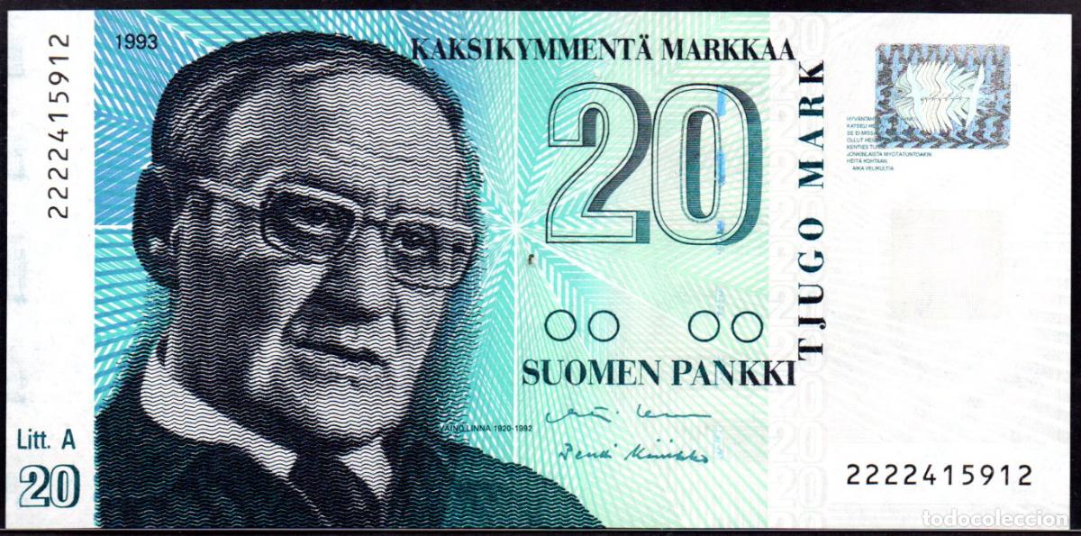 Billetes extranjeros: FINLANDIA - 20 MARCOS 1993 - APROX. S/C - PICK.118