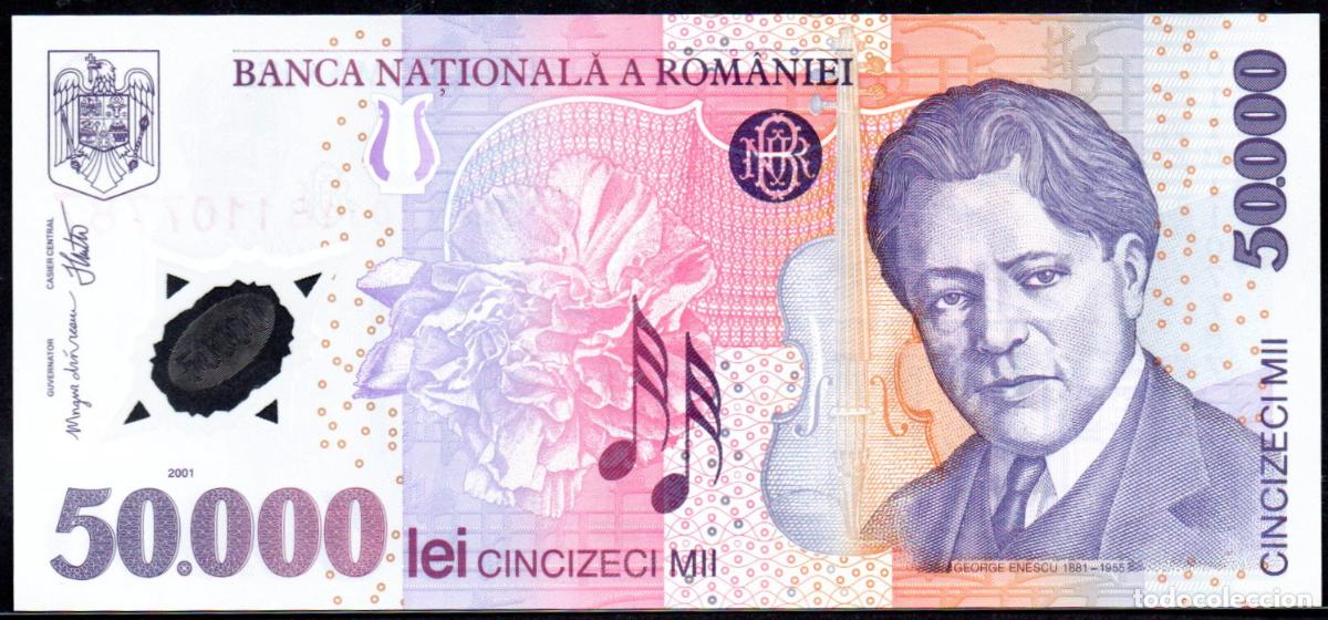 Billetes extranjeros: RUMANIA - 50000 LEI 2001 - S/C - PICK. 113