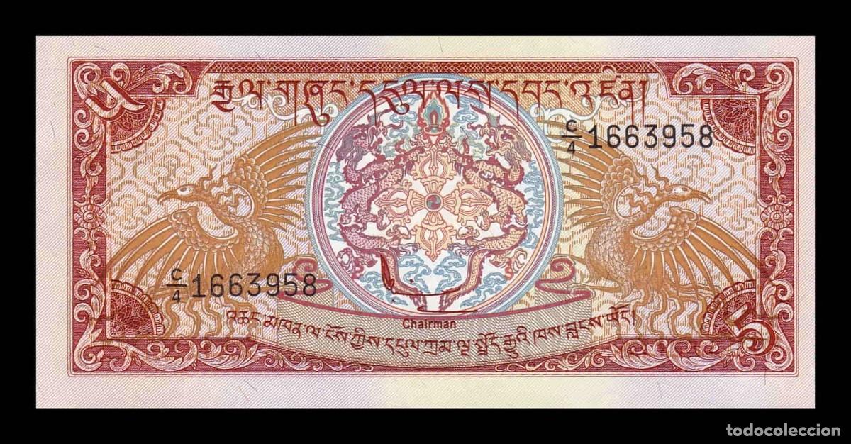 Billetes extranjeros: Bhut&aacute;n 5 Ngultrum 1985 Pick 14b Sc Unc