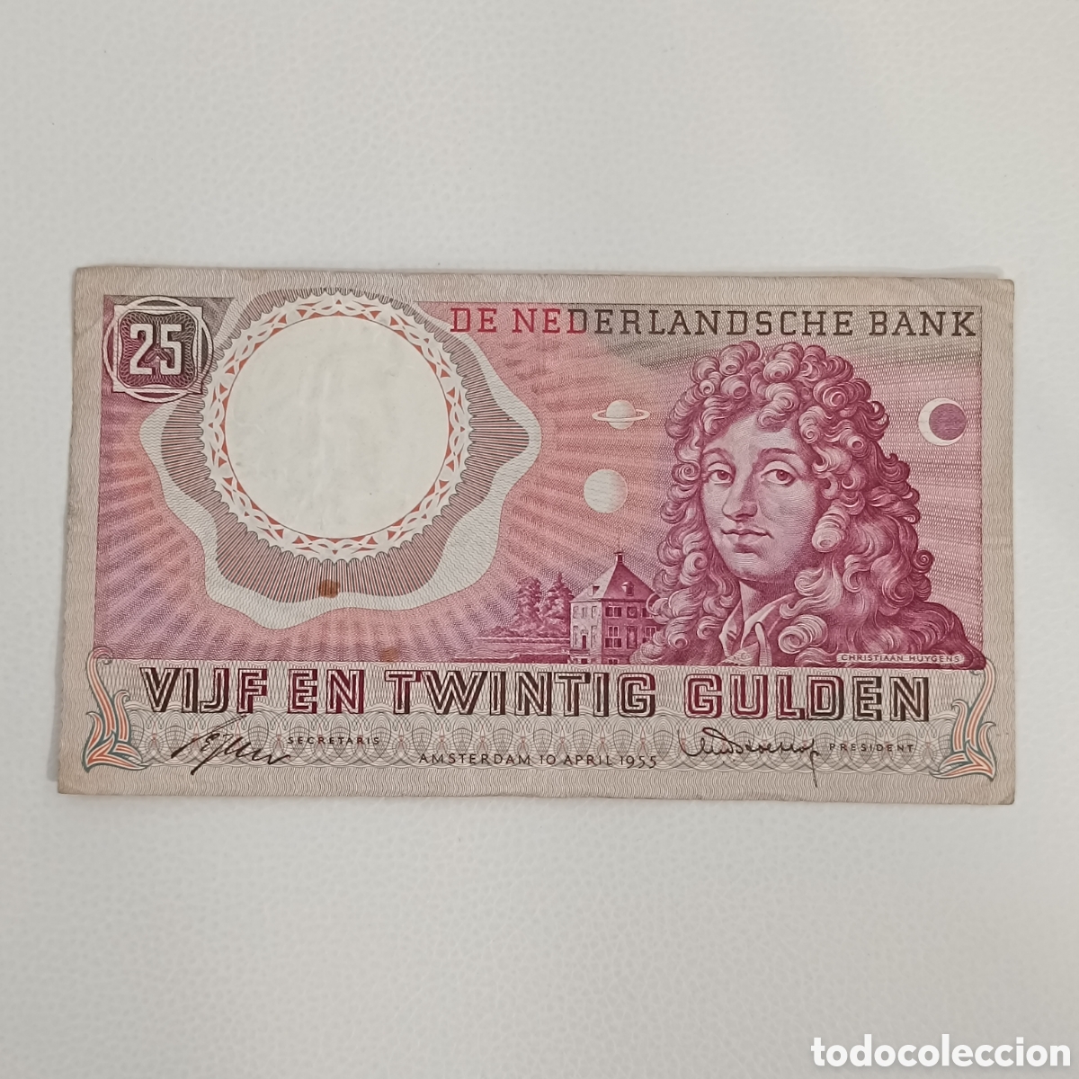Billetes extranjeros: Billete de 25 Gulden de 1955 de Pa&iacute;ses bajos.