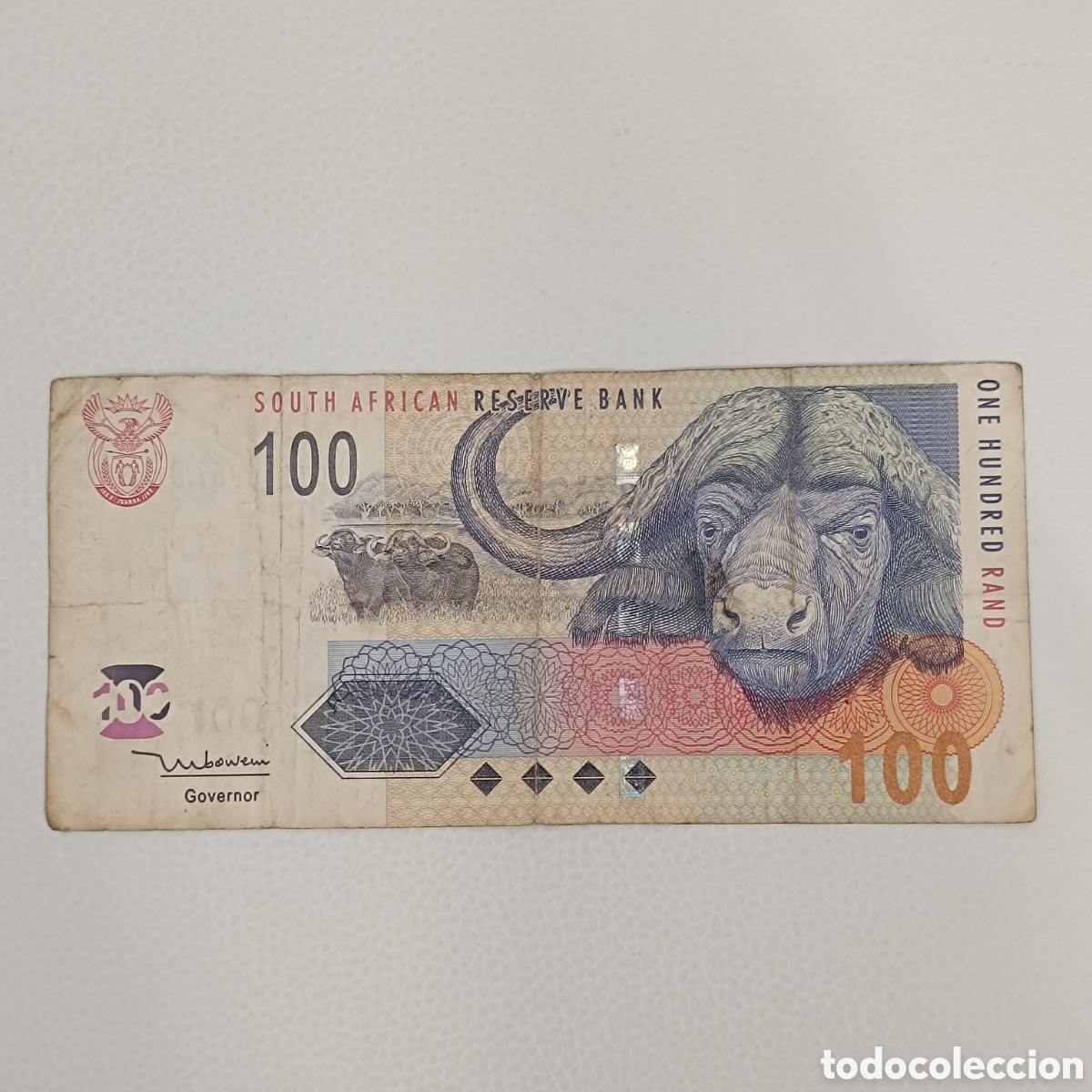 Billetes extranjeros: Billete de 100 rand de Sud&aacute;frica