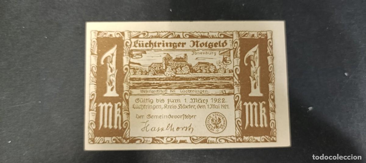 Billetes extranjeros: ALEMANIA 1,1 Y 1 MARK 1922 S/C(DINERO LOCAL POSGUERRA 1&ordf; GM)