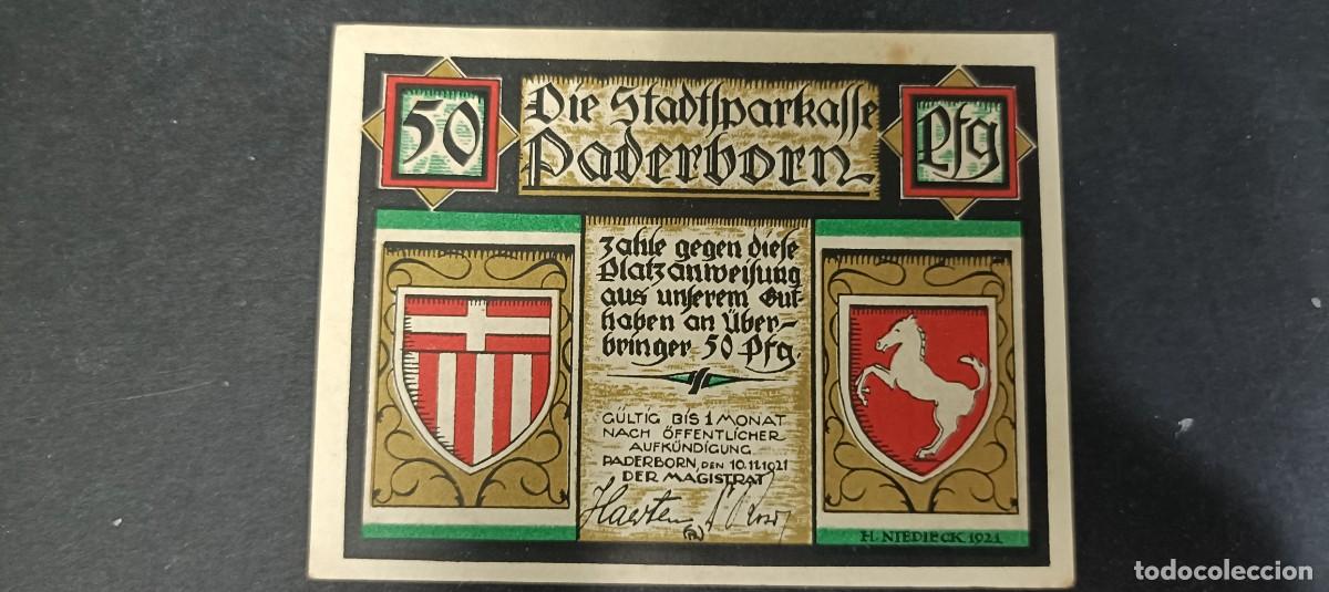 Billetes extranjeros: ALEMANIA 50,75 PFENNIG, 1 Y 2 MARK 1921 S/C(DINERO LOCAL POSGUERRA 1&ordf; GM)