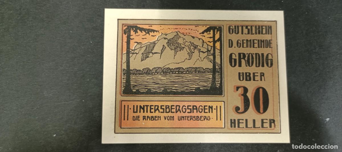 Billetes extranjeros: AUSTRIA 30, 40 Y 60 HELLER 1920 S/C(DINERO LOCAL POSGUERRA 1&ordf; GM)
