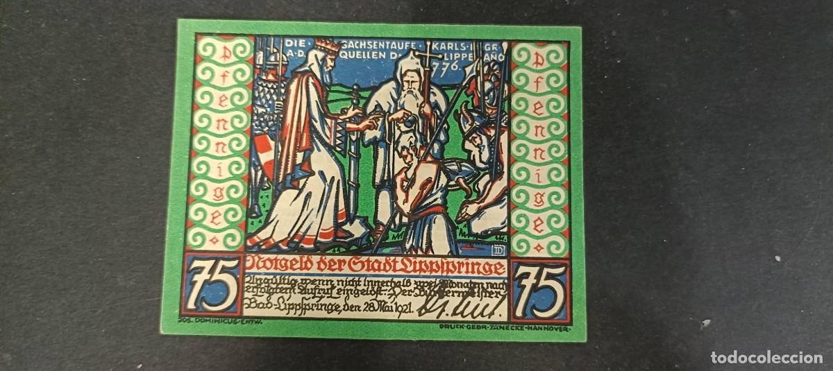 Billetes extranjeros: ALEMANIA 75 PFENNIG 1921 S/C(DINERO LOCAL POSGUERRA 1&ordf; GM)