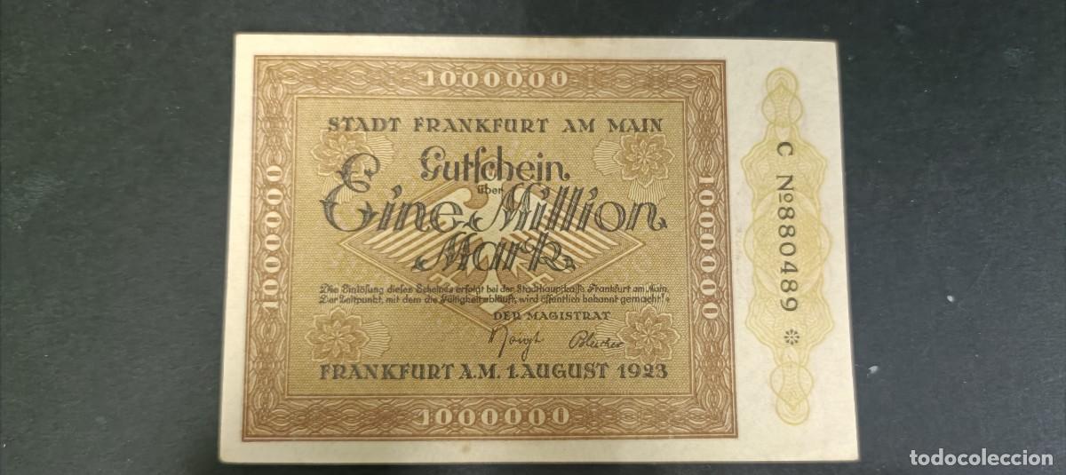 Billetes extranjeros: ALEMANIA 1000000 MARK 1923 MBC(DINERO LOCAL POSGUERRA 1&ordf; GM)