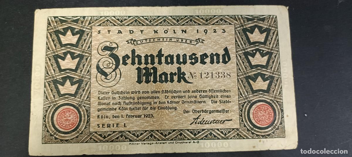 Billetes extranjeros: ALEMANIA 10000 MARK 1923 BC(DINERO LOCAL POSGUERRA 1&ordf; GM)