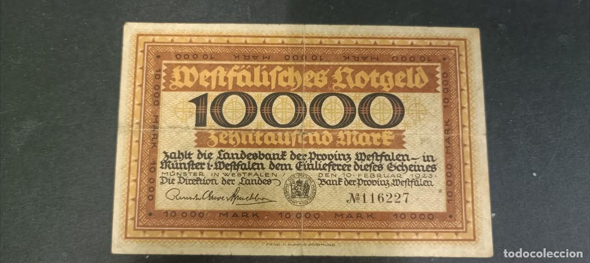Billetes extranjeros: ALEMANIA 10000 MARK 1923 BC(DINERO LOCAL POSGUERRA 1&ordf; GM)