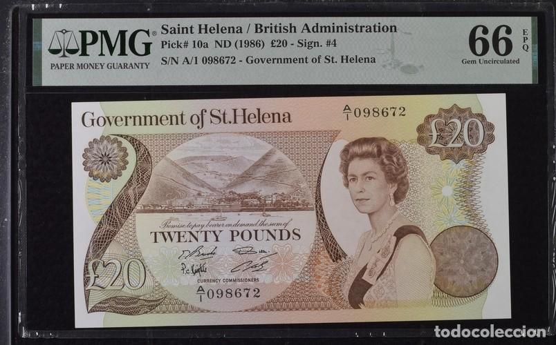 Billetes extranjeros: SANTA HELENA * BILLETE 20 POUNDS 1986 * PMG-66 EPQ (IC-1557)