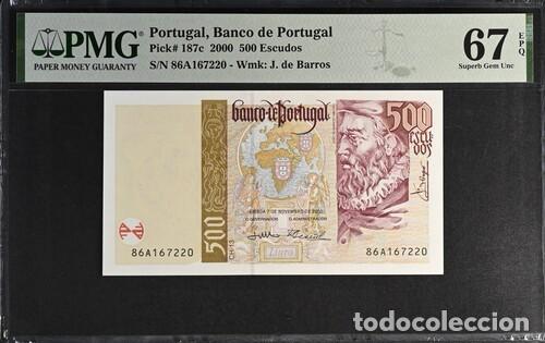 Billetes extranjeros: PORTUGAL * BILLETE 500 ESCUDOS 2000 * PMG-67 EPQ (IC-1565)