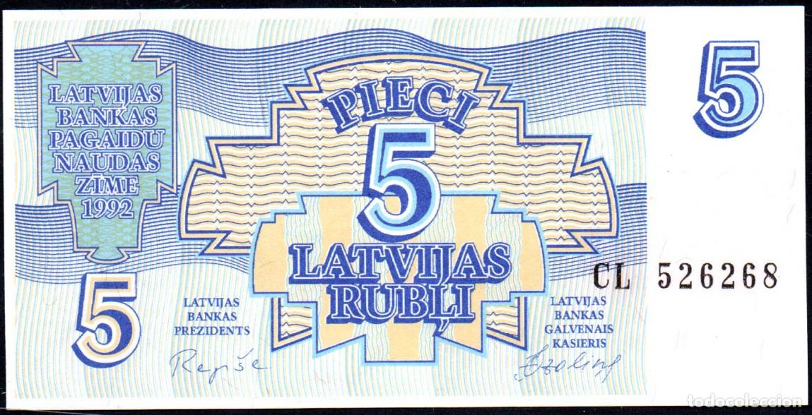 Billetes extranjeros: LETONIA - 5 RUBLOS 1992 - S/C PICK. 37