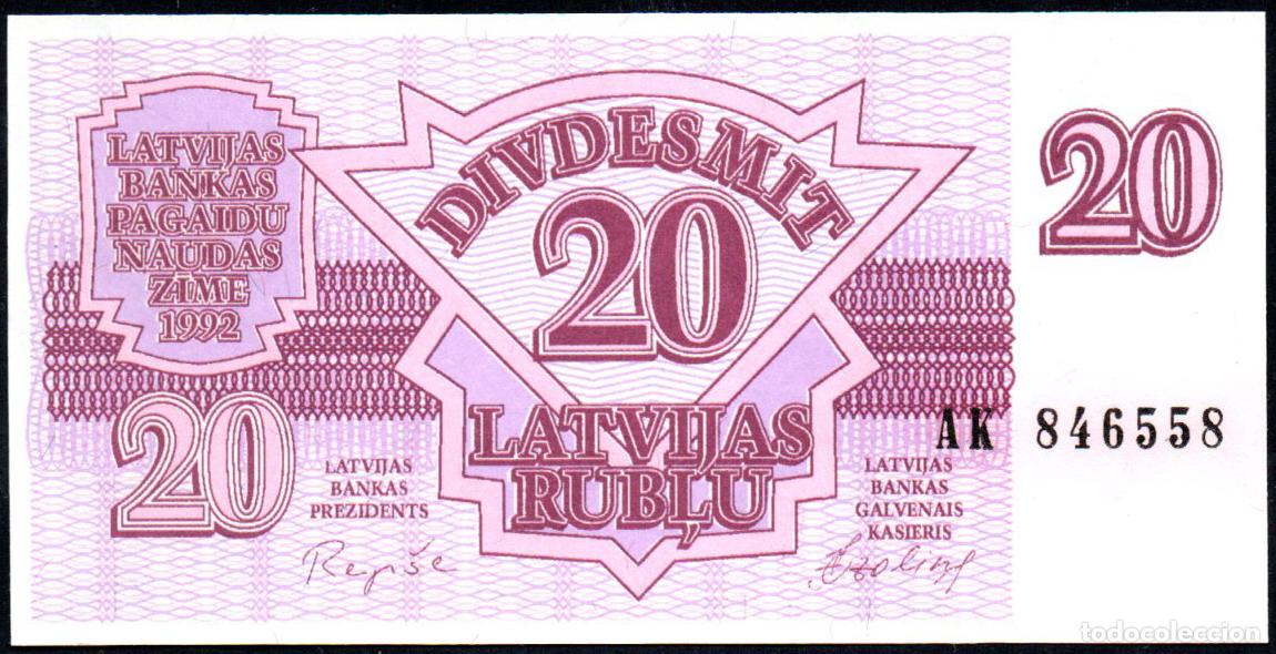 Billetes extranjeros: LETONIA - 20 RUBLOS 1992 - S/C PICK. 39