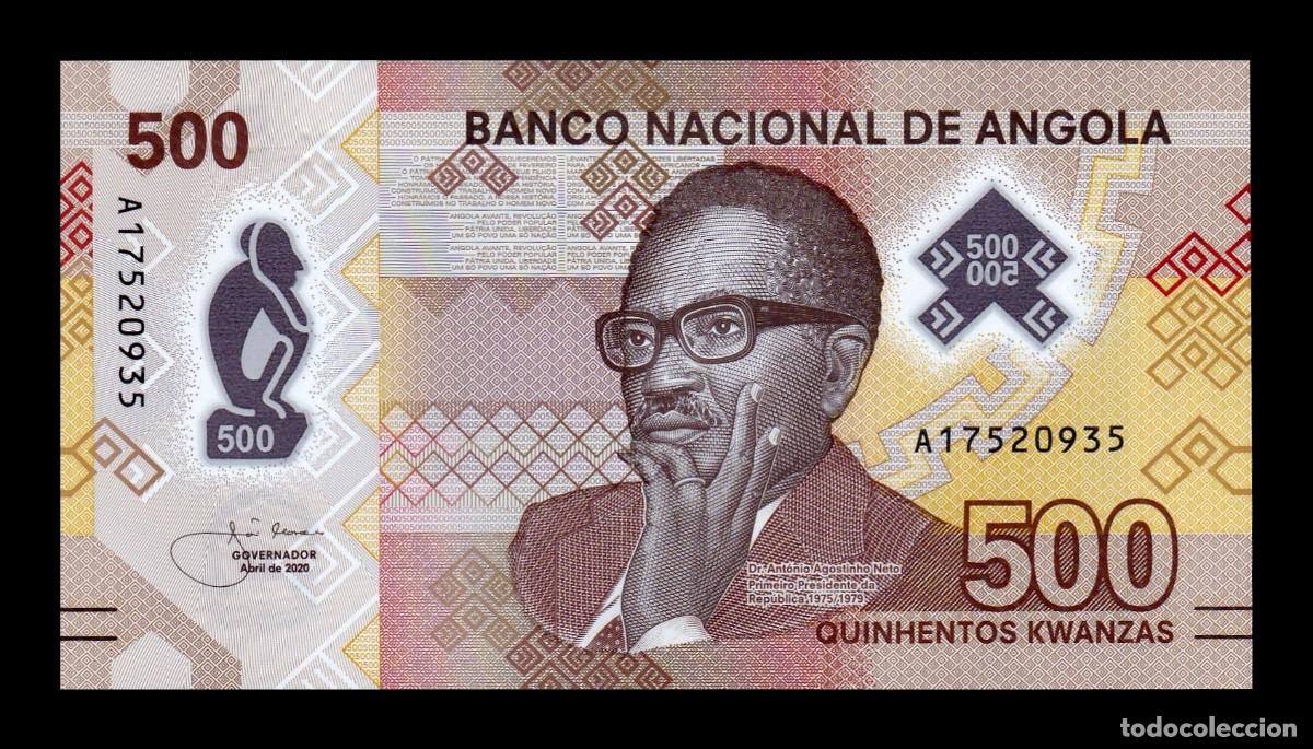 Billetes extranjeros: Angola 500 Kwanzas Ant&oacute;nio Agostinho 2020 Pick 161a Pol&iacute;mero Sc Unc