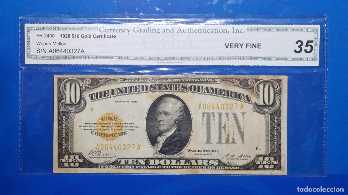 Billetes extranjeros: ESTADOS UNIDOS USA GOLD CGA 35 | SOLO ACEPTO PAYPAL| BILLETE $ 10 DOLARES 1928 LEER DESCRIPCION