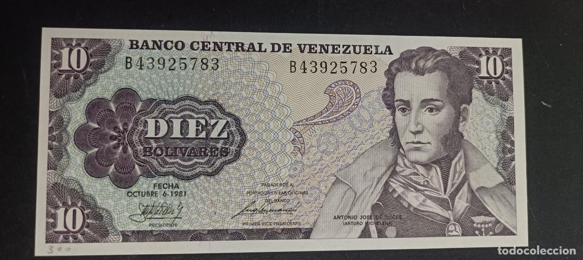 Billetes extranjeros: VENEZUELA 10 BOLIVARES 1981 S/C P=60
