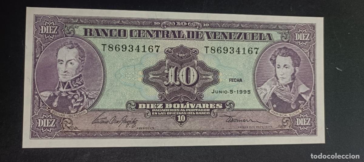 Billetes extranjeros: VENEZUELA 10 BOLIVARES 1995 S/C P=61d