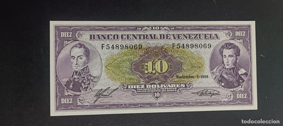 Billetes extranjeros: VENEZUELA 10 BOLIVARES 1988 S/C P=62