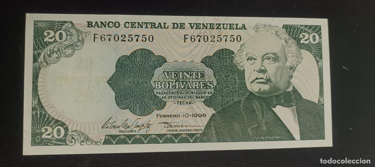 Billetes extranjeros: VENEZUELA 20 BOLIVARES 1998 S/C P=63f