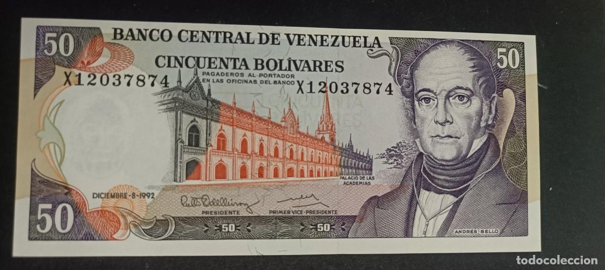 Billetes extranjeros: VENEZUELA 50 BOLIVARES 1992 S/C P=65d