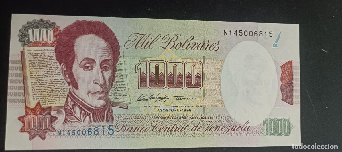 Billetes extranjeros: VENEZUELA 1000 BOLIVARES 1998 S/C P=76d