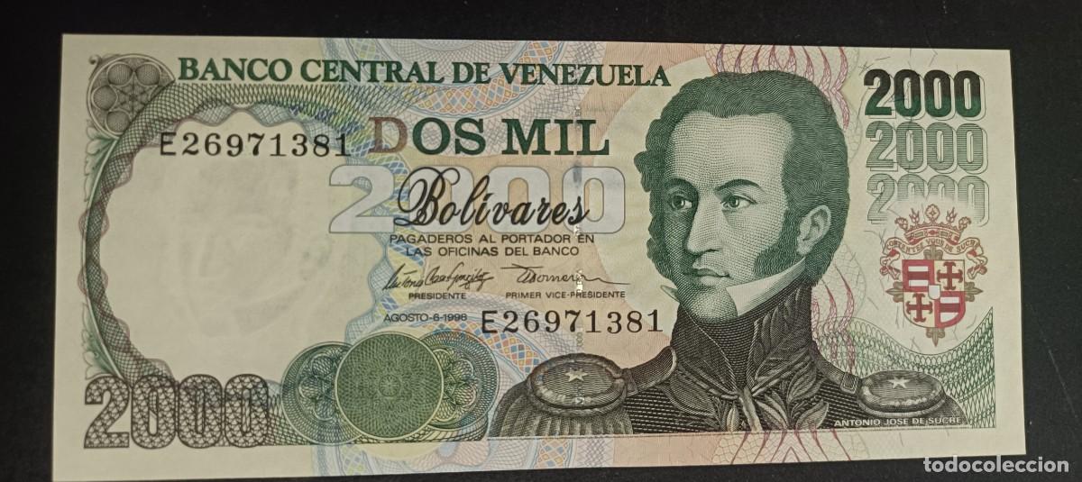 Billetes extranjeros: VENEZUELA 2000 BOLIVARES 1998 S/C P=77c