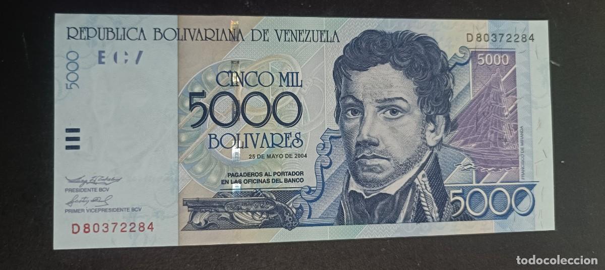 Billetes extranjeros: VENEZUELA 5000 BOLIVARES 2004 S/C P=84c