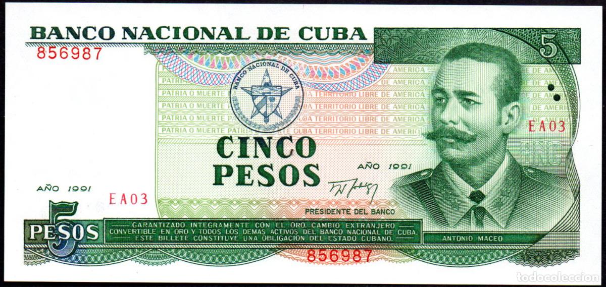Billetes extranjeros: CUBA - 5 PESOS 1991 - S/C