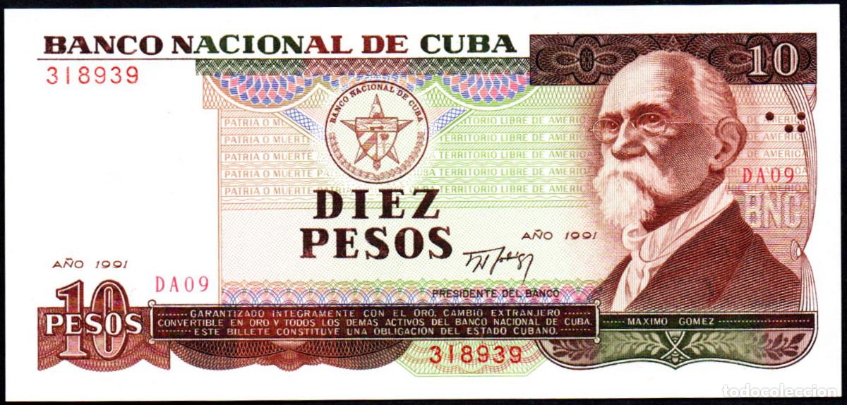 Billetes extranjeros: CUBA - 10 PESOS 1991 - S/C
