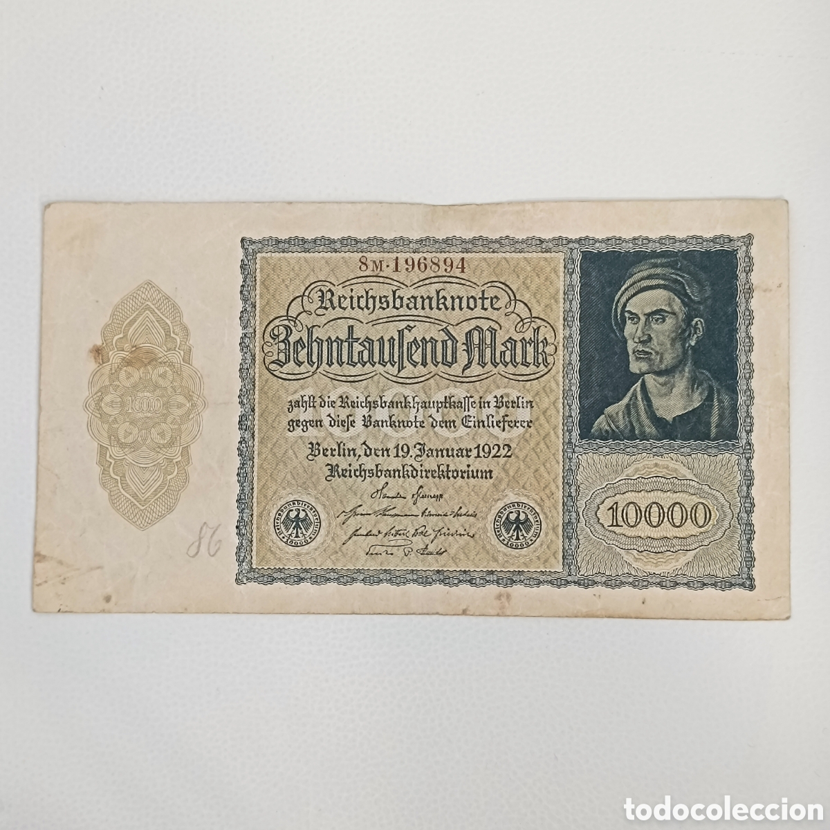 Billetes extranjeros: Billete de 10000 francos alemanes del 1922