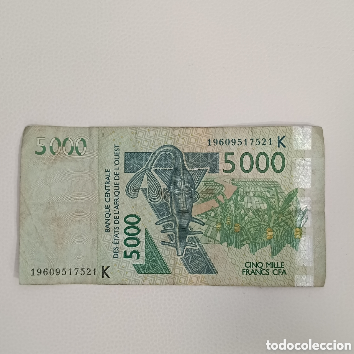 Billetes extranjeros: Billete de 5000 francos de los estados de &Aacute;frica Occidental