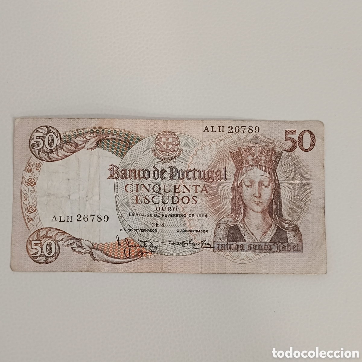Billetes extranjeros: Billete de 50 escudos de Portugal.