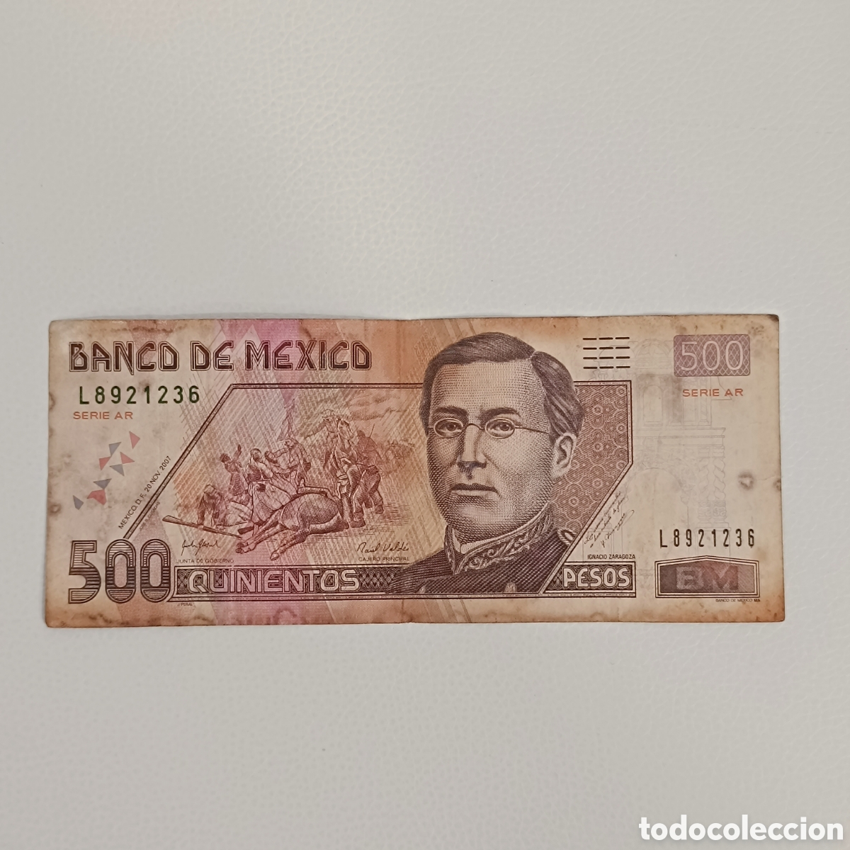 Billetes extranjeros: Billete de 500 pesos de M&eacute;jico serie AR